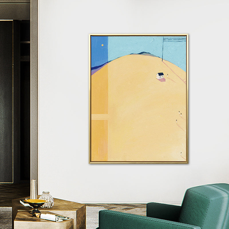 Vivolux | Abstrakte Landschaft Zeichnung Leinwand Kunst Nordic Texturierte Wanddekoration in Sanften Farben für Raum