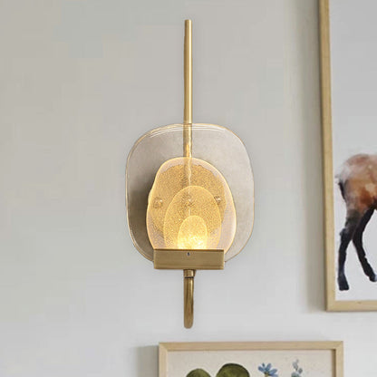 Vivolux | Geometrische Klare Glas Wandlamp Kolonialist 1-Kopf Schlafzimmer Wandleuchten Beleuchtung Fixture in Gold