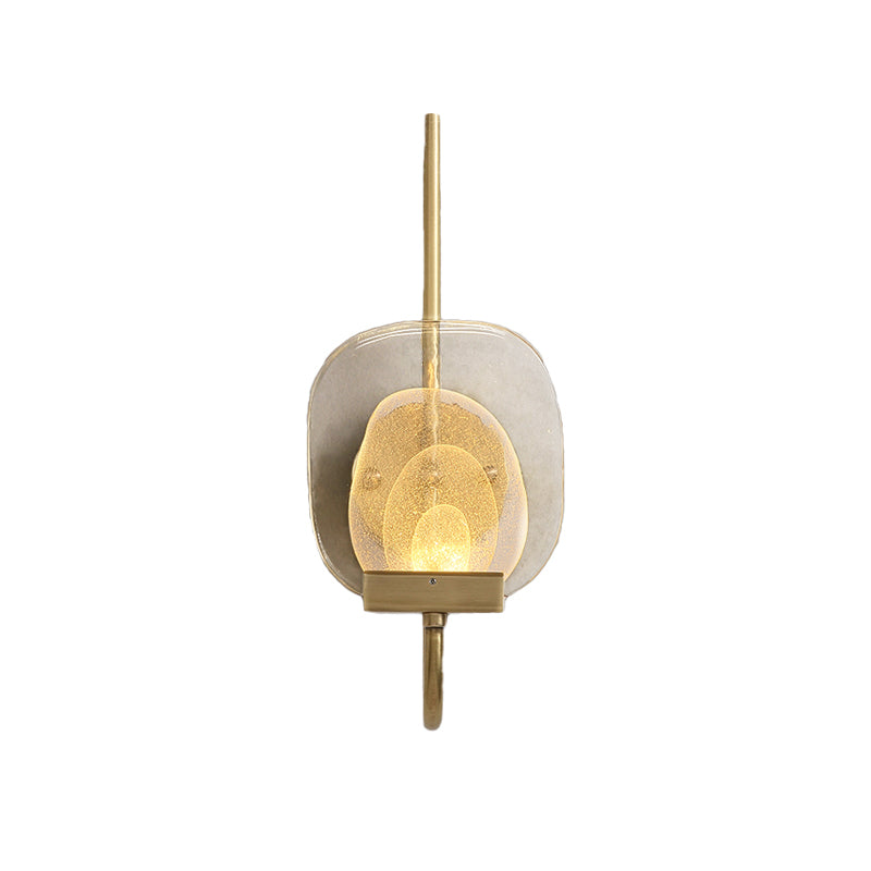 Vivolux | Geometrische Klare Glas Wandlamp Kolonialist 1-Kopf Schlafzimmer Wandleuchten Beleuchtung Fixture in Gold