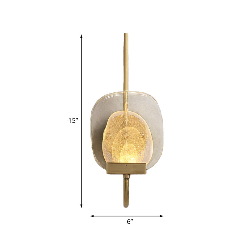 Vivolux | Geometrische Klare Glas Wandlamp Kolonialist 1-Kopf Schlafzimmer Wandleuchten Beleuchtung Fixture in Gold