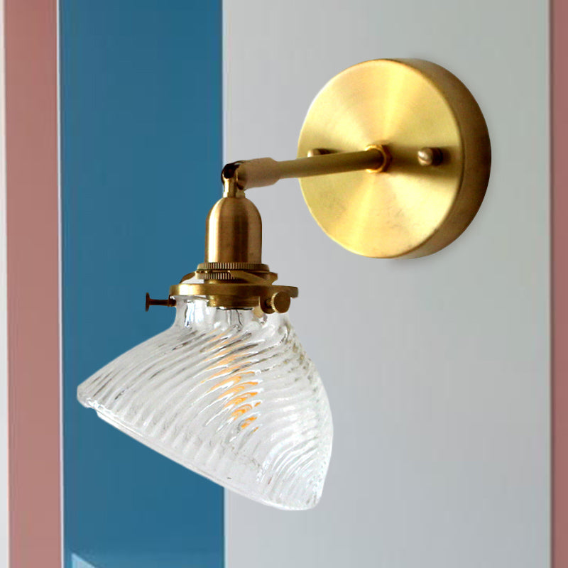 Vivolux | 1 Licht Wandlamp Kolonialisme Gebogen Kom Helder/Groen Prismatisch Glas Wandarmatuur Verlichting Fixture