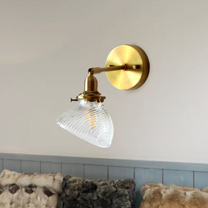 Vivolux | 1 Licht Wandlamp Kolonialisme Gebogen Kom Helder/Groen Prismatisch Glas Wandarmatuur Verlichting Fixture