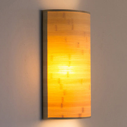 Vivolux | Halbrunde Post Wandmontage Beleuchtung Asiatischer Stil Bambus 2 Glühbirnen Holz Wandleuchte für Flur