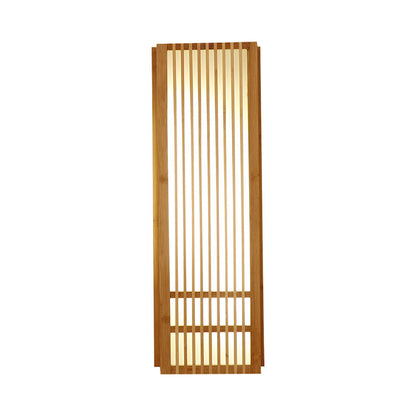 Vivolux | Beige Rectangulaire Wandlamp Verlichting Aziatische Stijl Enkele Gloeilamp 4"/6" Breed Houten Muurmontage Lamp voor Slaapkamer