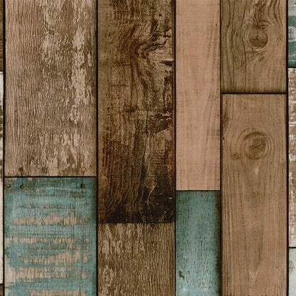 Vivolux | Distressed Faux Wood Wallpaper Roll für Kaffeehaus Dekoration, dunkle Farbe, 58,1 Quadratfuß.