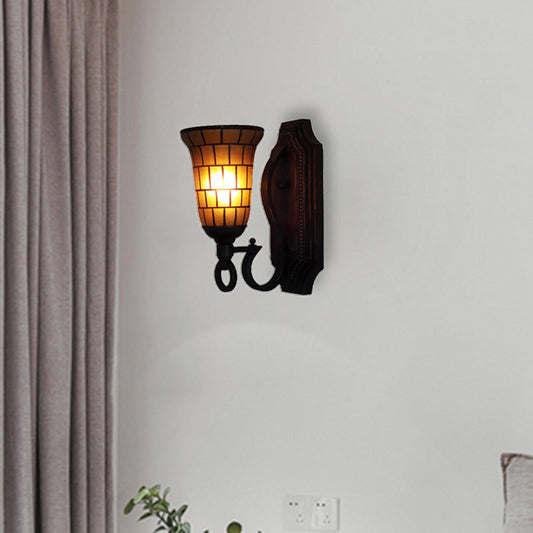 Vivolux | 1 Kopf Slim Bell Wandlampe Retro Loft Glas Wandlicht in Gelb für Bibliothek Café