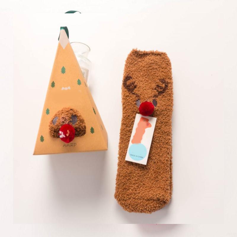 Vivolux | 4 Paar Weihnachts-Themen Korall-Fleece weiche warme Socken