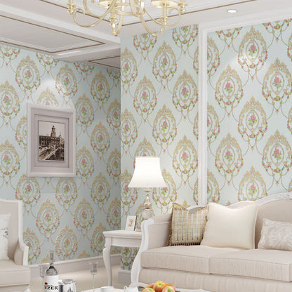 Vivolux | Pastel Kleur 3D Geëtste Bloem Decoratieve Niet-Gelijmde Behang, 33' x 20.5"