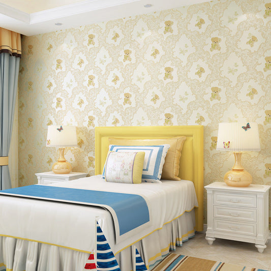 Vivolux | 16,5 ft. x 20,5 in Minimalistisch Cartoon Berenbehang voor Kinderen, Niet-geplakt