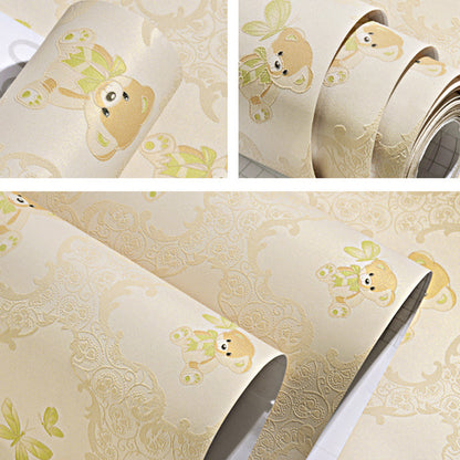 Vivolux | 16,5 ft. x 20,5 in Minimalistisch Cartoon Berenbehang voor Kinderen, Niet-geplakt