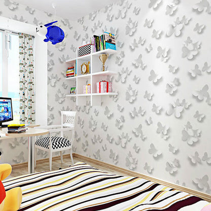 Vivolux | Scandinavisch Minimalistische Wanddecoratie 3D Vlinder Behang voor Kinderen, 20,5 in x 33 ft