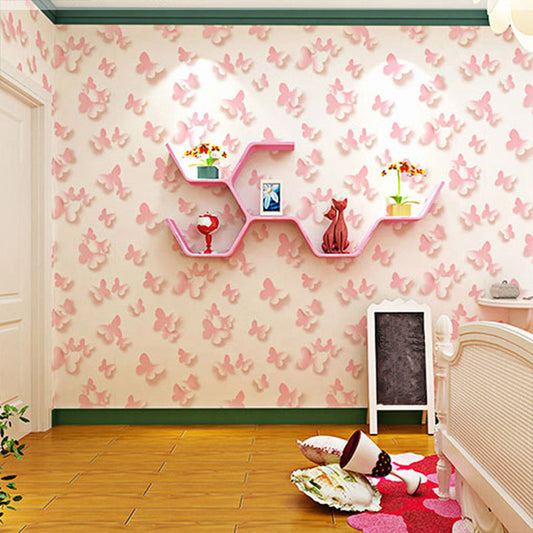 Vivolux | Scandinavisch Minimalistische Wanddecoratie 3D Vlinder Behang voor Kinderen, 20,5 in x 33 ft