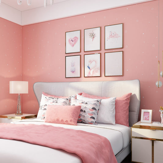 Vivolux | Pastell Rosa Gewöhnlicher Stern Selbstklebende Tapete für Mädchenzimmer, 33 Fuß x 20,5 Zoll