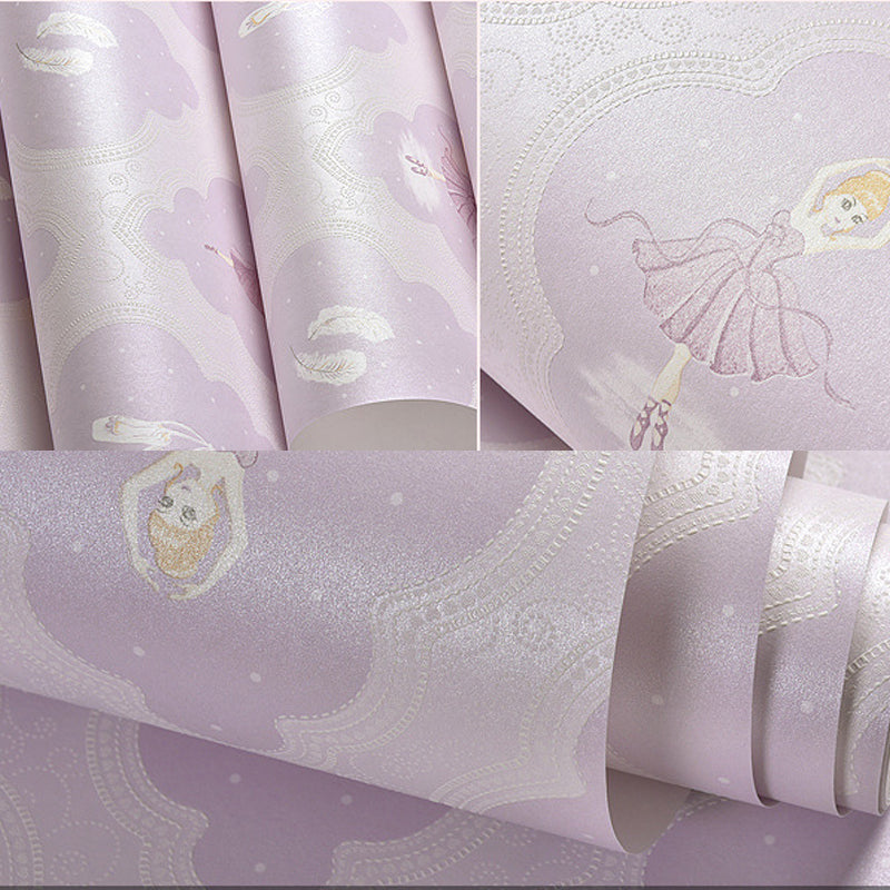 Vivolux | Nicht gewebte wasserdichte Tapete mit pastellfarbener Fee und Feder, 57,1 Quadratfuß.