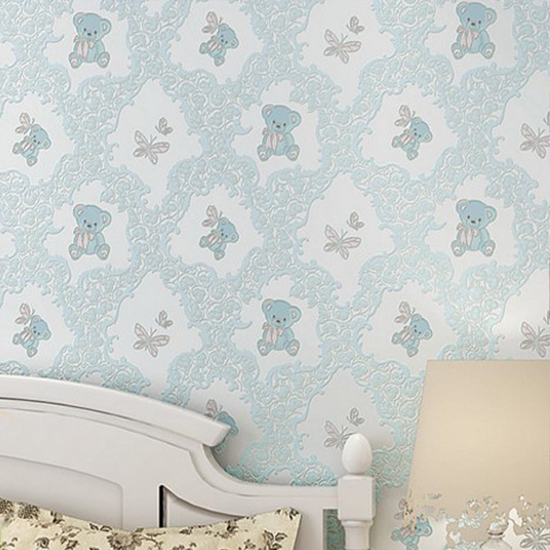 Vivolux | Natuurlijke Kleur Cartoon Beer Niet-geplakte Behang voor Meisjes Slaapkamer, 20,5 in x 33 ft
