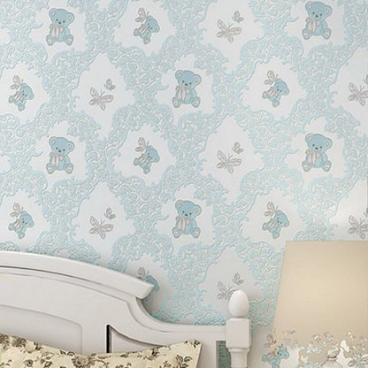 Vivolux | Natuurlijke Kleur Cartoon Beer Niet-geplakte Behang voor Meisjes Slaapkamer, 20,5 in x 33 ft