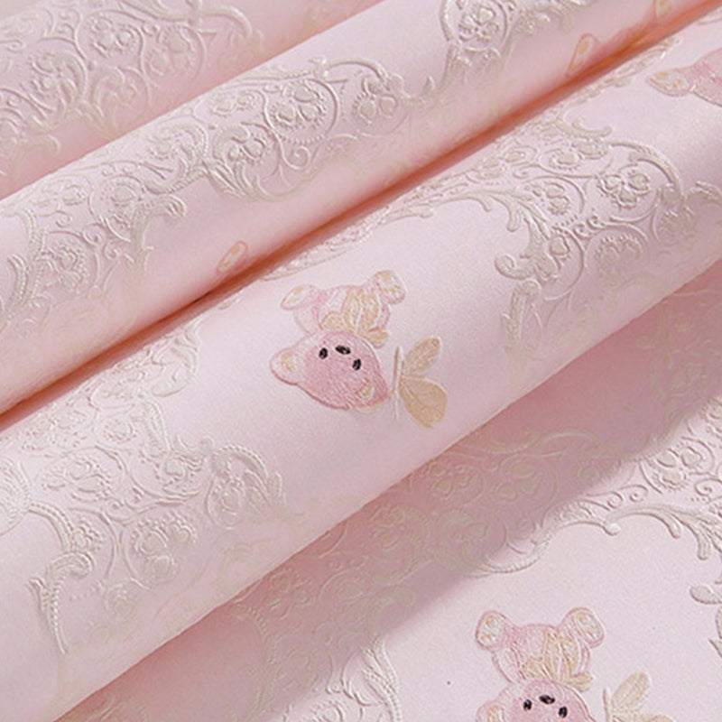 Vivolux | Natuurlijke Kleur Cartoon Beer Niet-geplakte Behang voor Meisjes Slaapkamer, 20,5 in x 33 ft