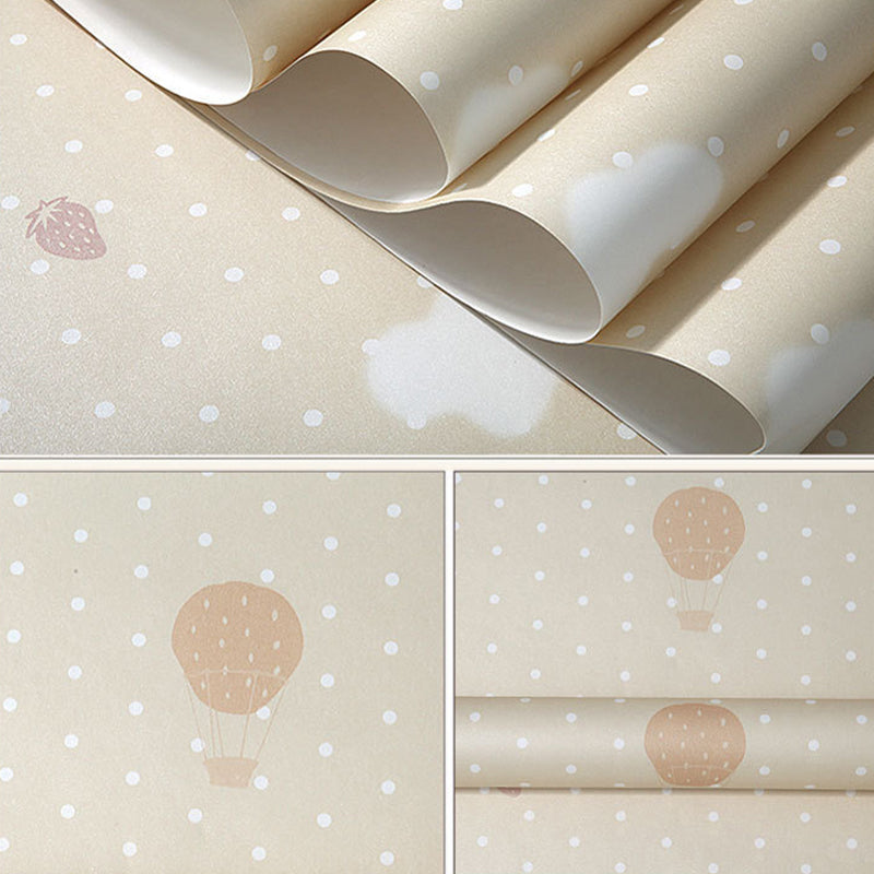 Vivolux | 20,5" B x 33' L Romantisch Minimalistisch Cartoon Luftballon Ungestrichene Tapete für Mädchen