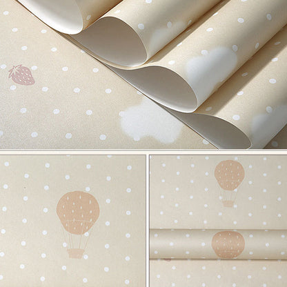 Vivolux | 20,5" B x 33' L Romantisch Minimalistisch Cartoon Luftballon Ungestrichene Tapete für Mädchen