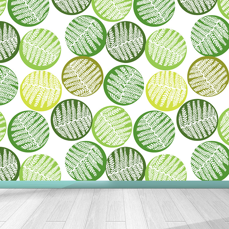 Vivolux | Botanischer Blattdruck Tapete Wandmalerei Zeitgenössische Vlies Wandkunst in dunkler Farbe