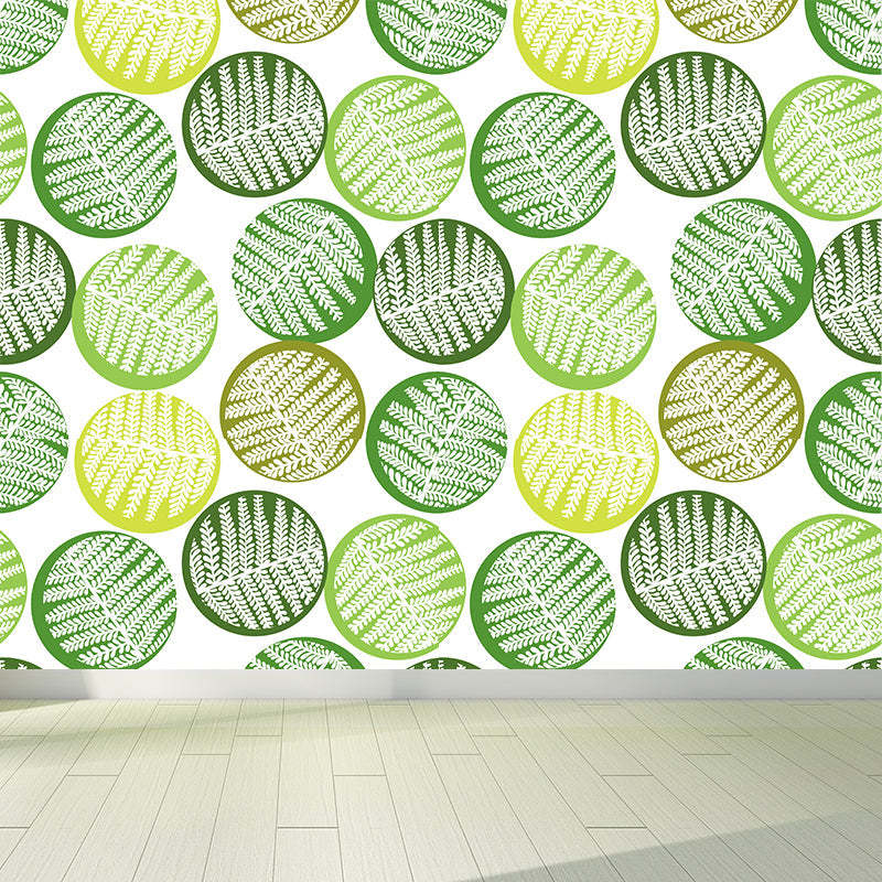 Vivolux | Botanischer Blattdruck Tapete Wandmalerei Zeitgenössische Vlies Wandkunst in dunkler Farbe