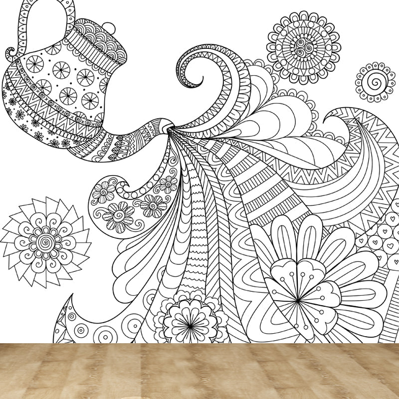 Vivolux | Kinderen Fantasy Geheim Tuin Muur Decal Zwart-wit Waterdichte Wandkunst voor Kamer