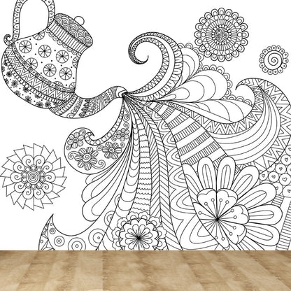 Vivolux | Kinderen Fantasy Geheim Tuin Muur Decal Zwart-wit Waterdichte Wandkunst voor Kamer