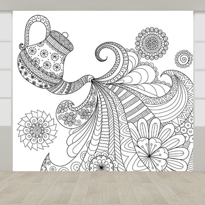 Vivolux | Kinderen Fantasy Geheim Tuin Muur Decal Zwart-wit Waterdichte Wandkunst voor Kamer