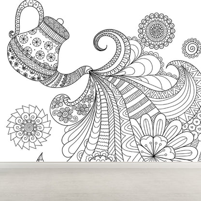 Vivolux | Kinderen Fantasy Geheim Tuin Muur Decal Zwart-wit Waterdichte Wandkunst voor Kamer