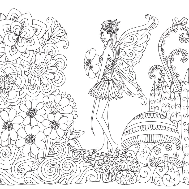 Vivolux | Kinderen Fantasy Geheim Tuin Muur Decal Zwart-wit Waterdichte Wandkunst voor Kamer