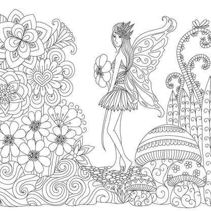 Vivolux | Kinderen Fantasy Geheim Tuin Muur Decal Zwart-wit Waterdichte Wandkunst voor Kamer