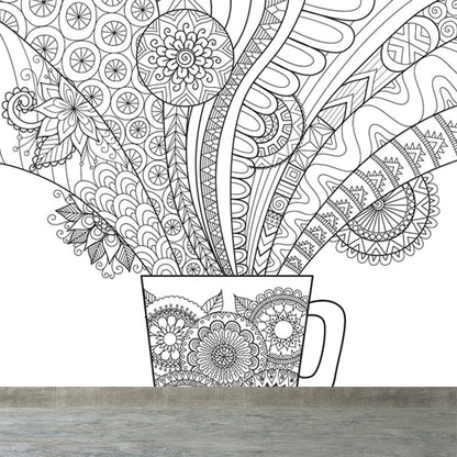 Vivolux | Kinderen Fantasy Geheim Tuin Muur Decal Zwart-wit Waterdichte Wandkunst voor Kamer