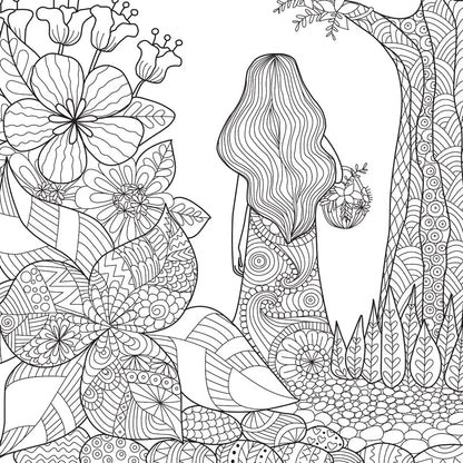 Vivolux | Art Deco Bloeiend Wandtapijt Zwart en Wit Vlekbestendige Wandbekleding voor Meisjeskamer