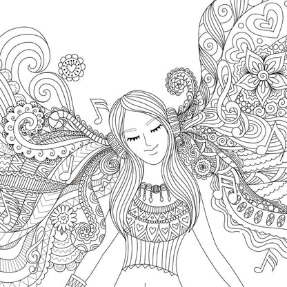 Vivolux | Art Deco Bloeiend Wandtapijt Zwart en Wit Vlekbestendige Wandbekleding voor Meisjeskamer