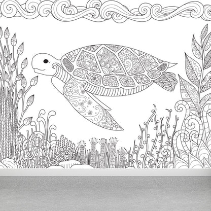 Vivolux | Handdruck Märchen Wandmalerei Schwarz und Weiß Cartoon Wanddekoration für das Kinderzimmer