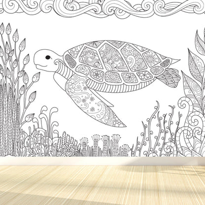 Vivolux | Handdruck Märchen Wandmalerei Schwarz und Weiß Cartoon Wanddekoration für das Kinderzimmer