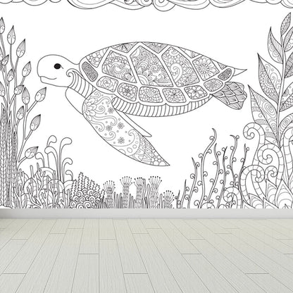 Vivolux | Handdruck Märchen Wandmalerei Schwarz und Weiß Cartoon Wanddekoration für das Kinderzimmer