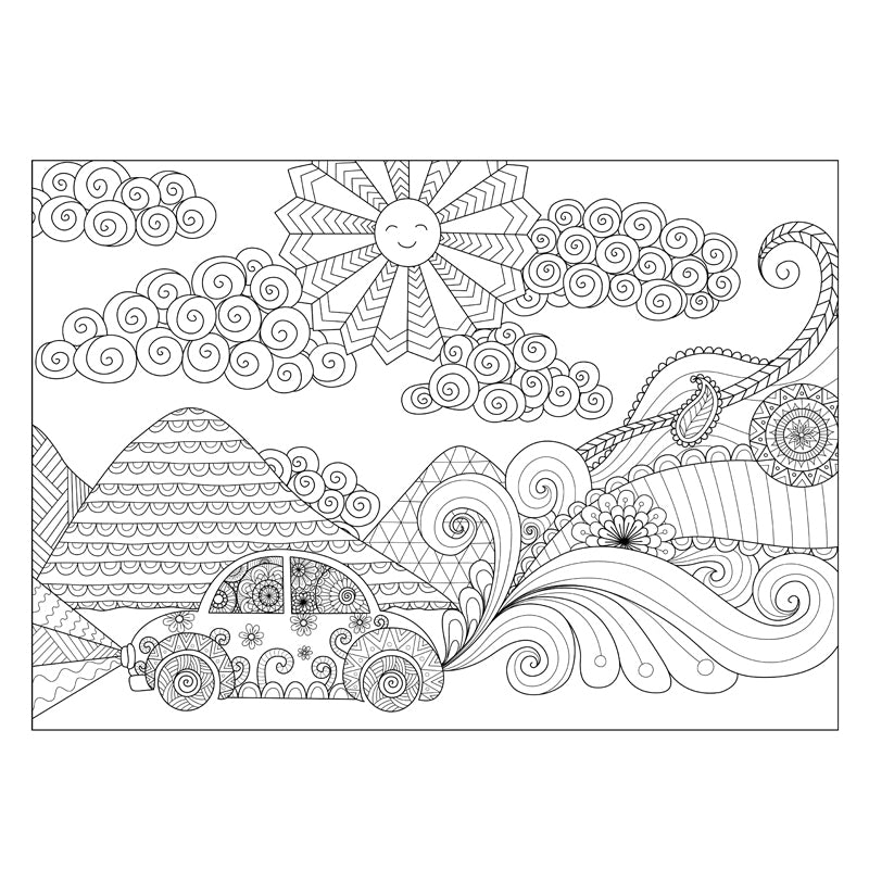 Vivolux | Handdruck Märchen Wandmalerei Schwarz und Weiß Cartoon Wanddekoration für das Kinderzimmer