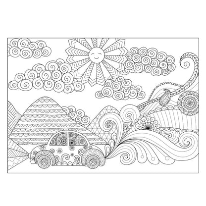 Vivolux | Handdruck Märchen Wandmalerei Schwarz und Weiß Cartoon Wanddekoration für das Kinderzimmer