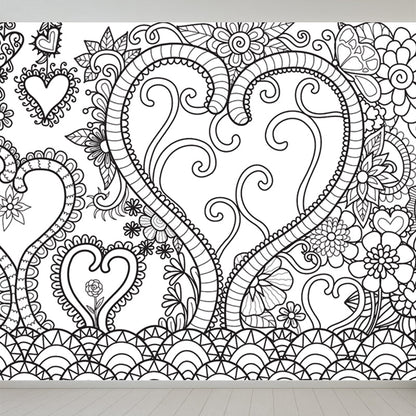 Vivolux | Zwarte en Witte Doodles Muurbehang Fantasy Kinderen Vochtbestendige Muurkunst