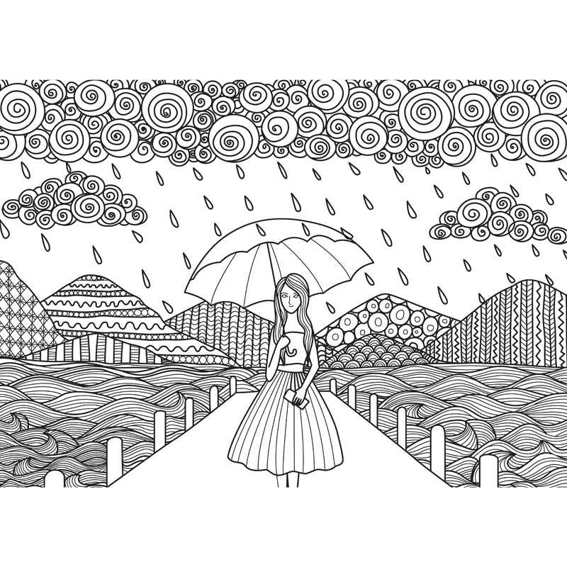 Vivolux | Zwarte en Witte Doodles Muurbehang Fantasy Kinderen Vochtbestendige Muurkunst