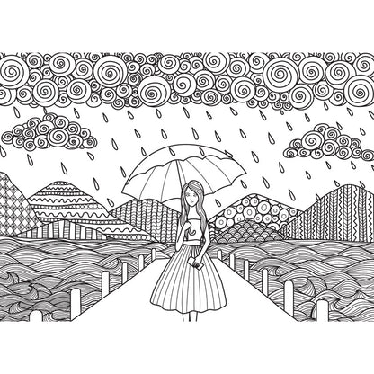 Vivolux | Zwarte en Witte Doodles Muurbehang Fantasy Kinderen Vochtbestendige Muurkunst