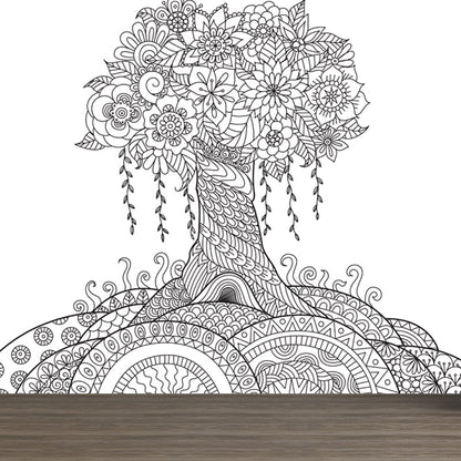 Vivolux | Zwarte en Witte Doodles Muurbehang Fantasy Kinderen Vochtbestendige Muurkunst