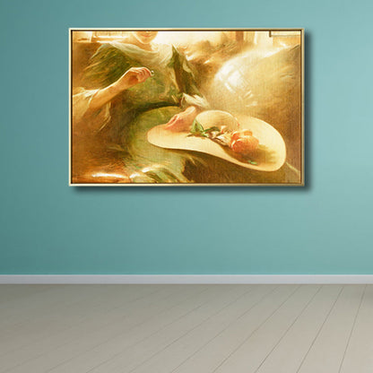 Vivolux | Leinwandbraune Wanddekoration Jugendstil-Figurenmalerei für das Wohnzimmer, optionale Größen