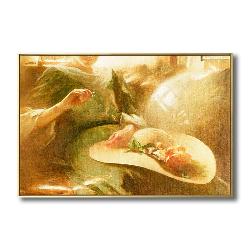 Vivolux | Leinwandbraune Wanddekoration Jugendstil-Figurenmalerei für das Wohnzimmer, optionale Größen