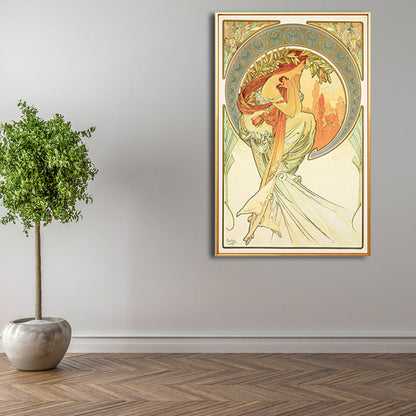 Vivolux | Art Nouveau Religion Leinwand Pastellfarbe Malerei Druck Frau Wand Dekor für Zuhause