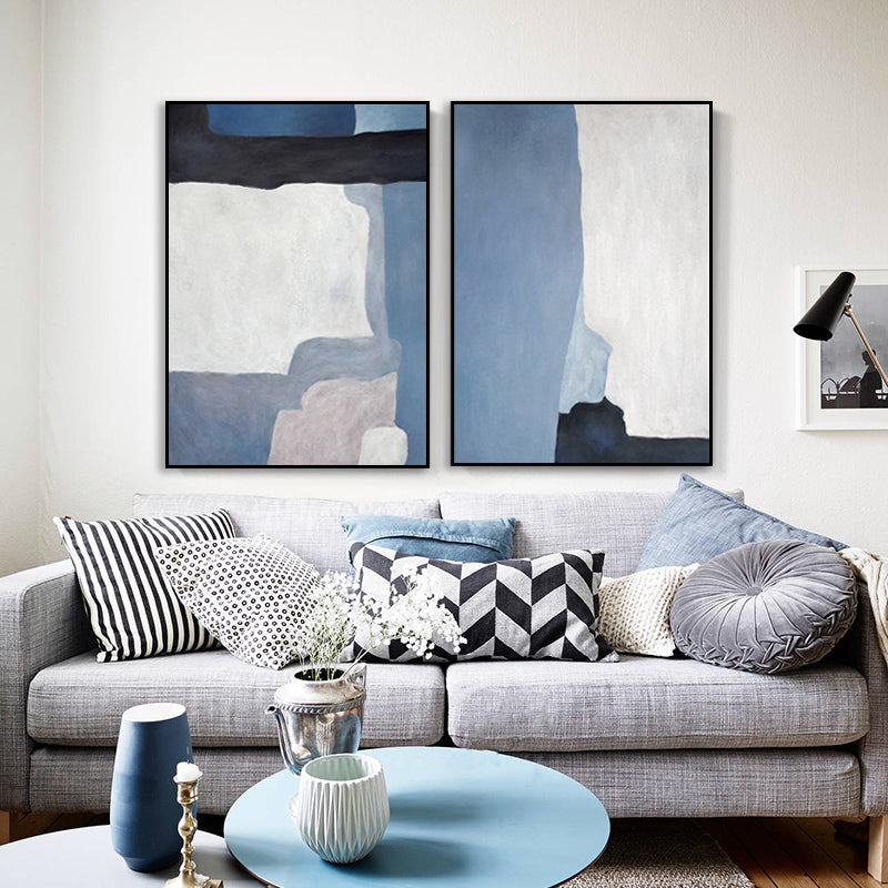 Vivolux | Illustration Aquarell Leinwand Abstrakter Expressionismus Texturierte Wandkunst Dekor in Heller Farbe