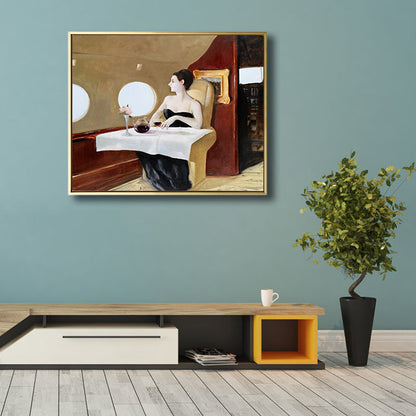 Vivolux | Ölmalerei Frau Leinwand Kunst Nouveau Exzellente Unterhaltung Wanddekoration, Dunkle Farbe