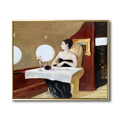 Vivolux | Ölmalerei Frau Leinwand Kunst Nouveau Exzellente Unterhaltung Wanddekoration, Dunkle Farbe