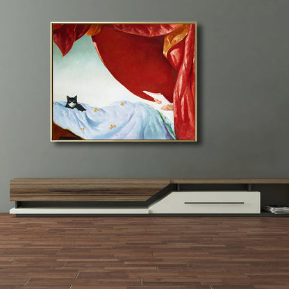 Vivolux | Ölmalerei Frau Leinwand Kunst Nouveau Exzellente Unterhaltung Wanddekoration, Dunkle Farbe